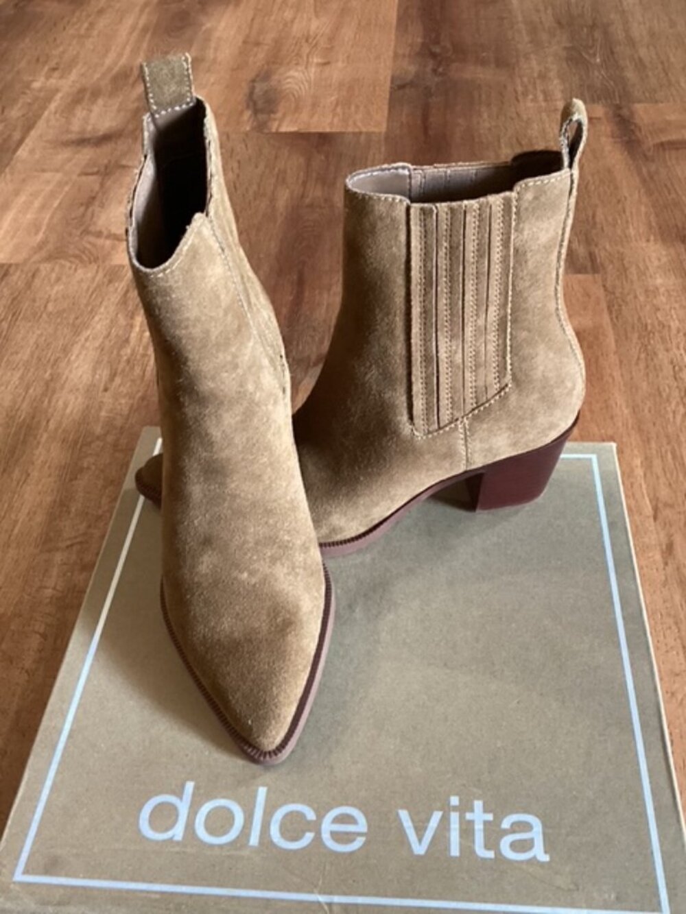 Dolce Vita Split Leather Boots Size 6.5 Steffi Chesnut Colorway Made in Cambodia
